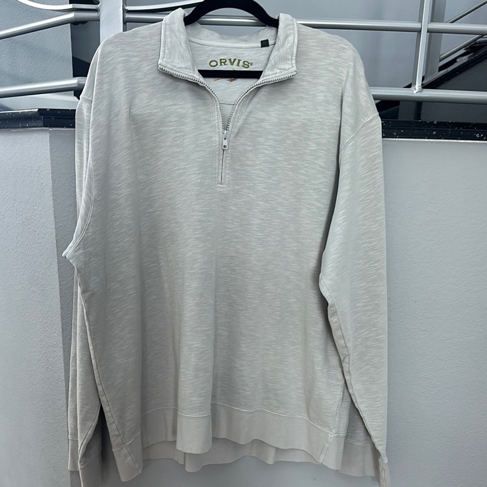 Orvis Gray Zip Up Sweater size XL